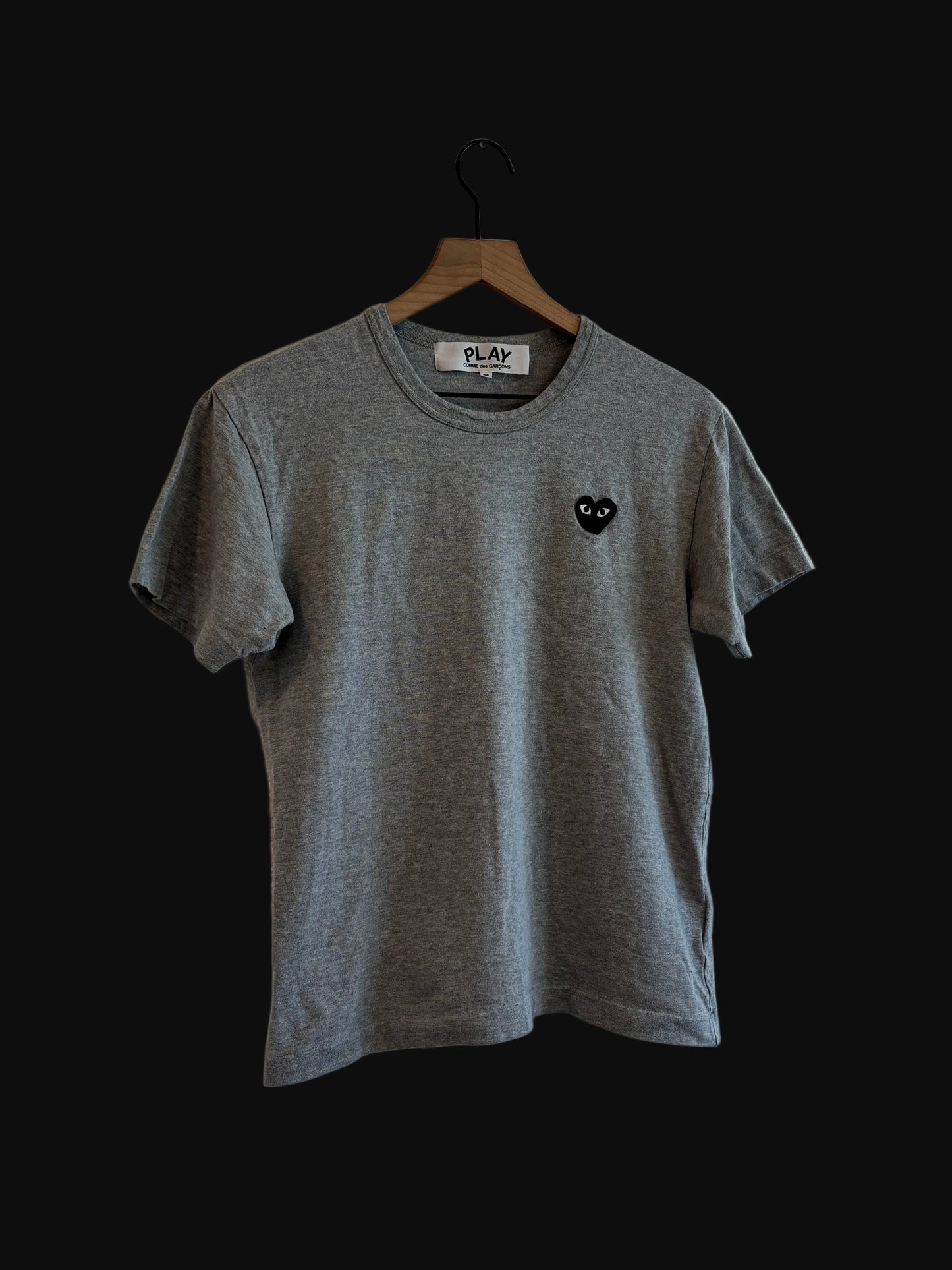 Comme Des Garçons Play Heart Tee Grey - Size Medium - Pre-Owned