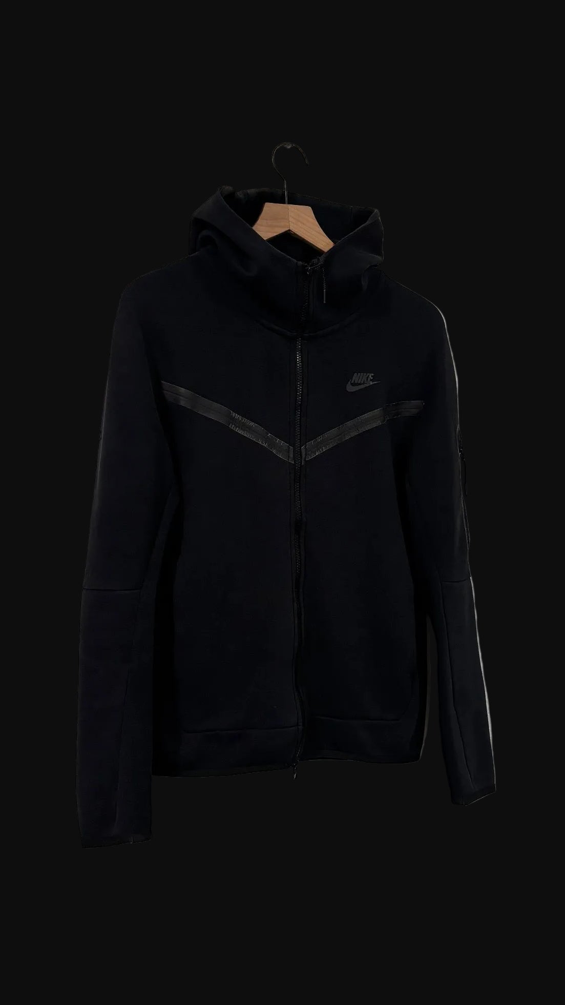 Nike Tech Hoodie Black - Size Small - Pre-Owned