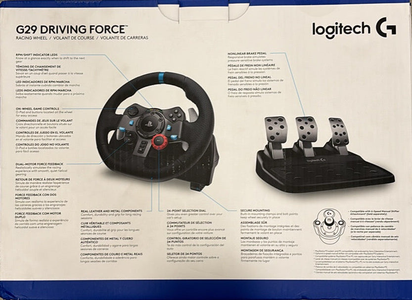 Logitech G29 Racing Wheel and Floor Pedals for PS5/PS4/PC/Mac - Brand New