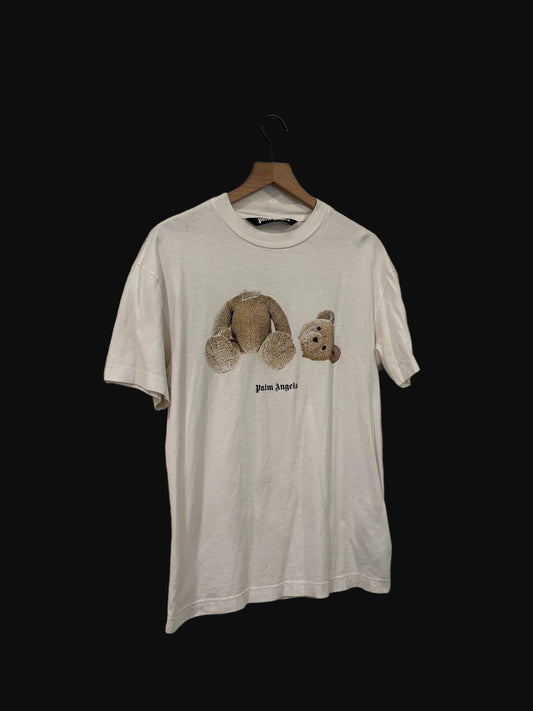 Palm Angels Broken Bear Tee White - Size Medium - Pre-Owned