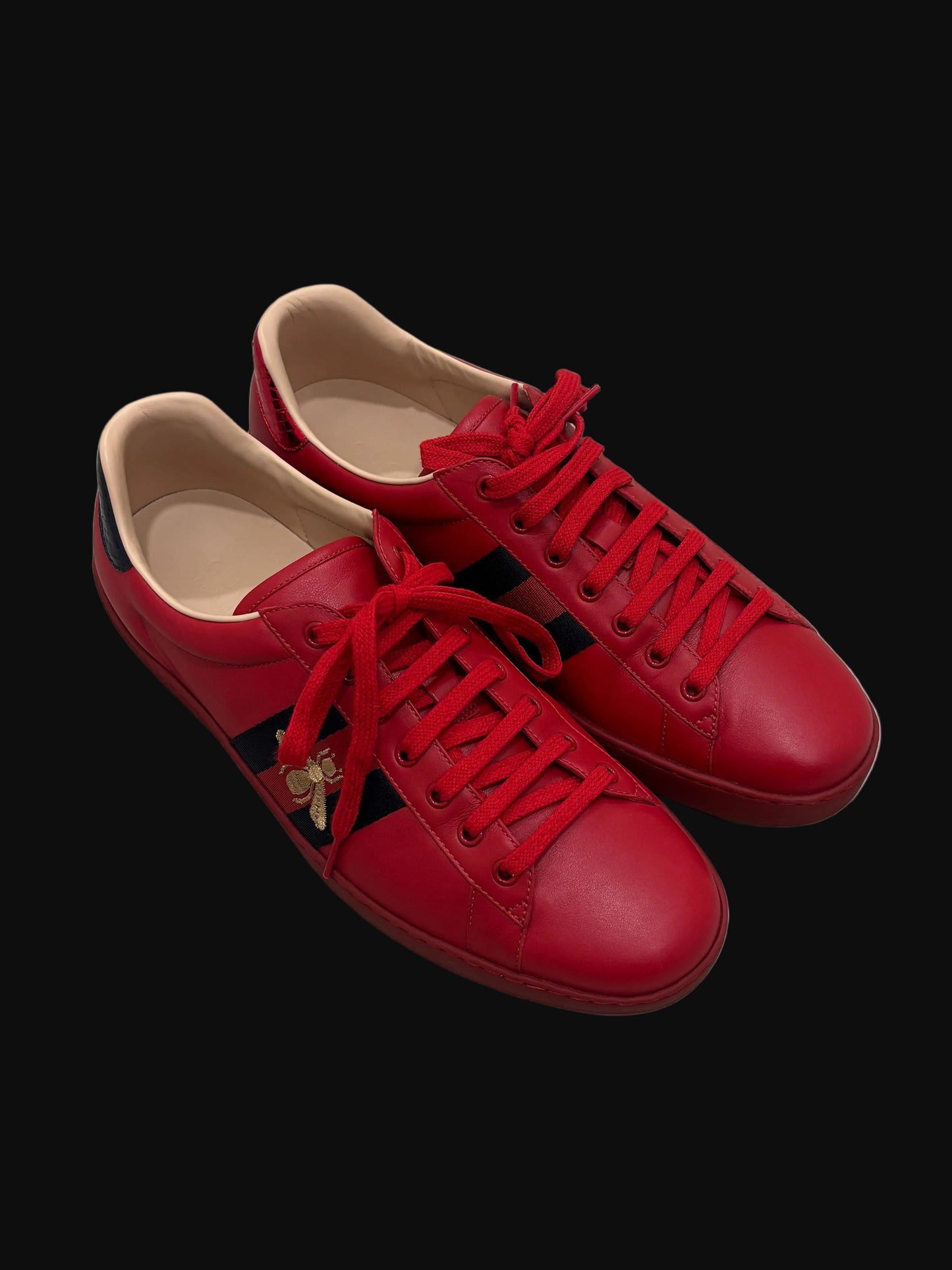 Gucci Ace Bee Sneaker Red - Size 12-12.5 - Pre-Owned