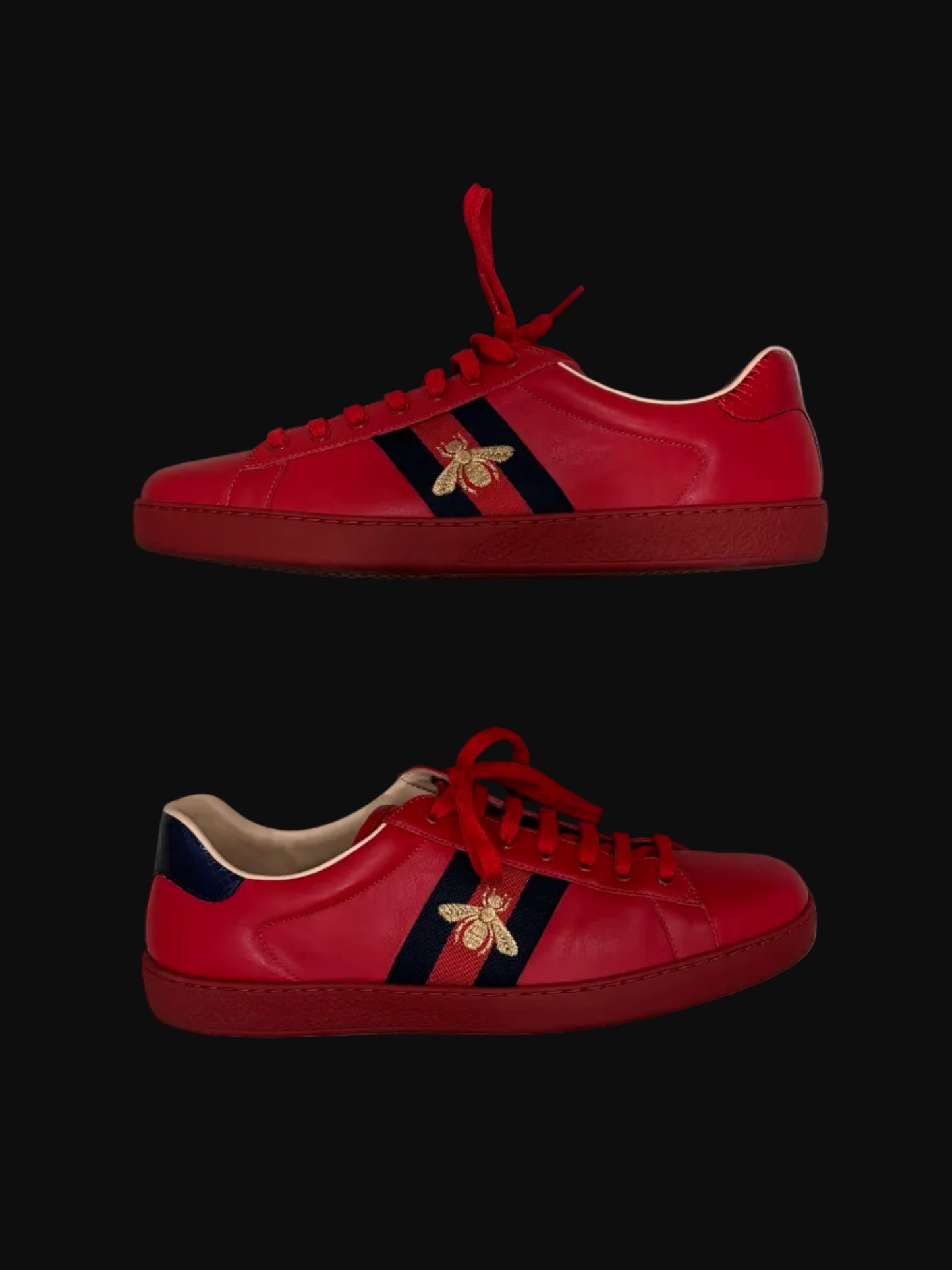 Gucci Ace Bee Sneaker Red - Size 12-12.5 - Pre-Owned
