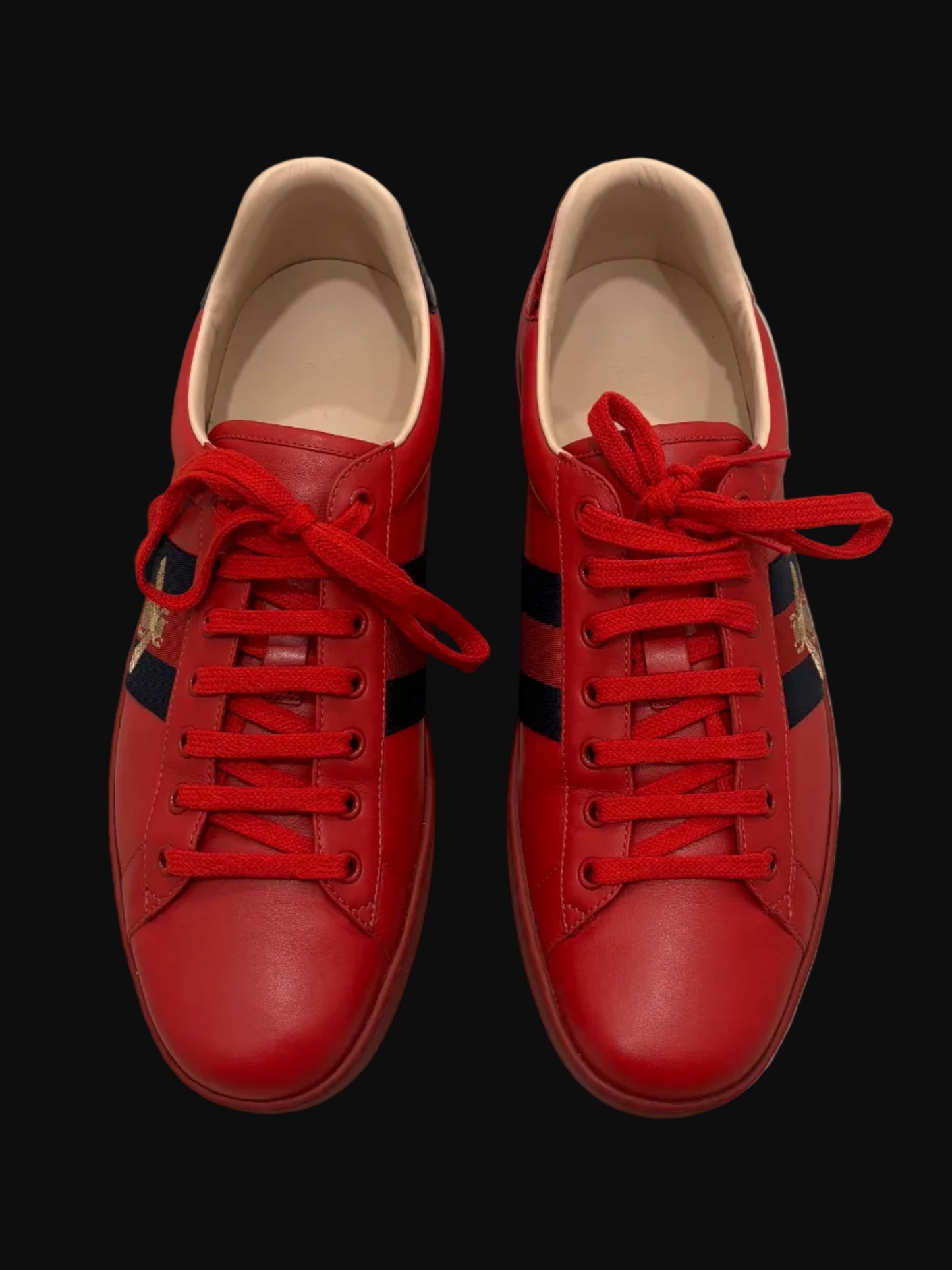 Gucci Ace Bee Sneaker Red - Size 12-12.5 - Pre-Owned