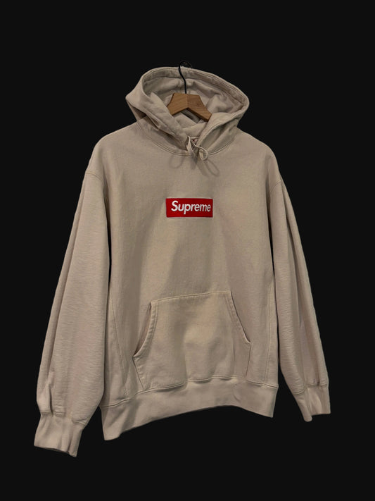 Supreme Box Logo Hooded Sweatshirt Sweatshirt Stone (FW24) - Size Medium - Pre-Owned